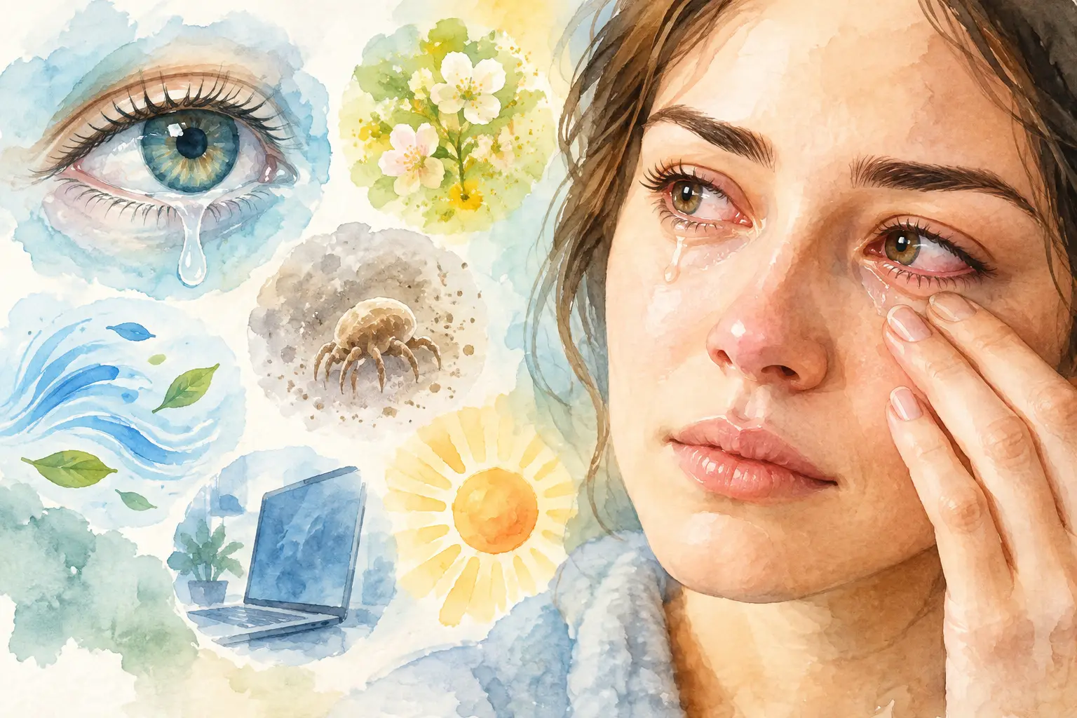 5 causas de lacrimejamento persistente nos olhos